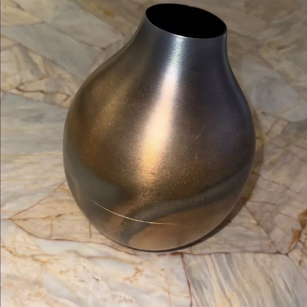 Crate&Barrel Silver Decorative Vase